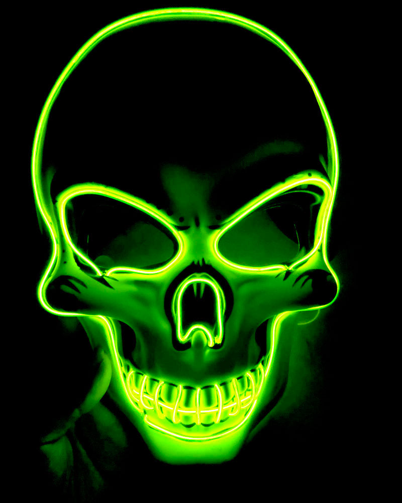 Halloween-Skelettmaske LED Glow Scary Mask