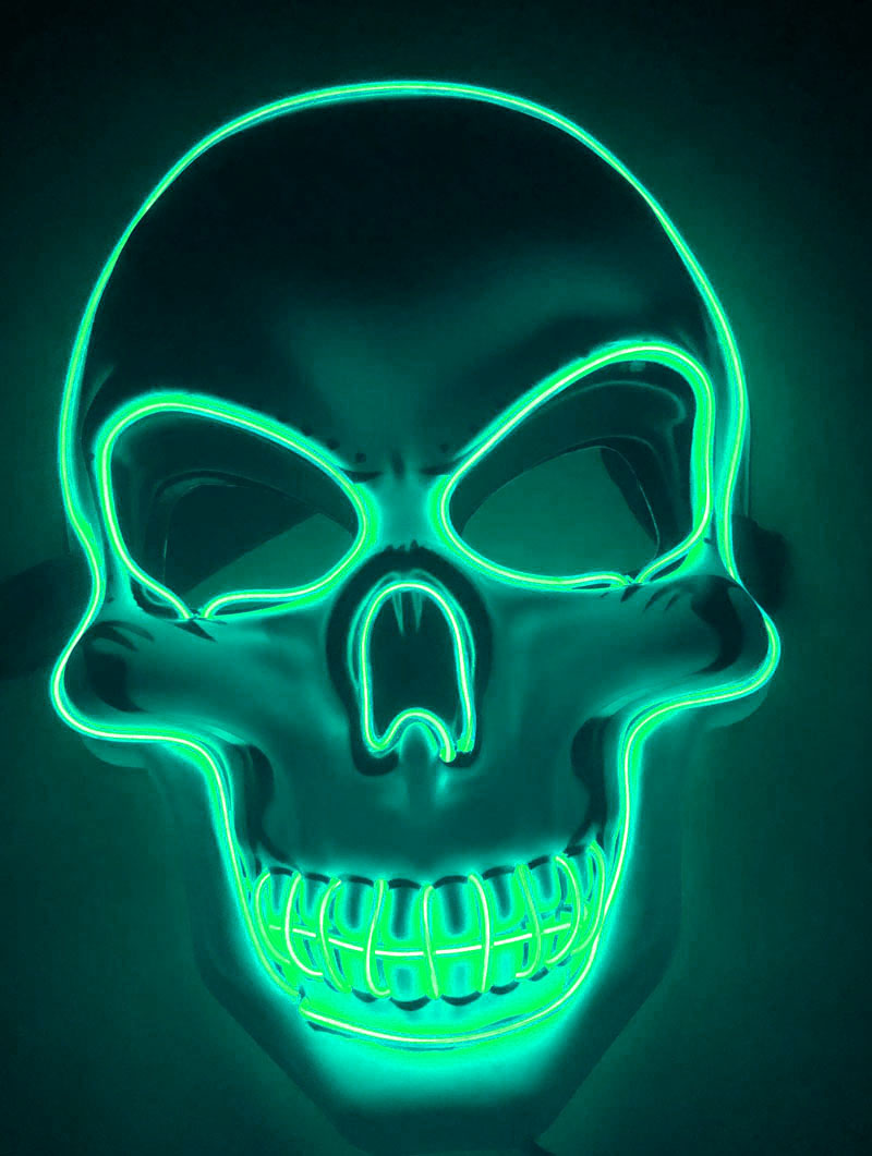 Halloween-Skelettmaske LED Glow Scary Mask