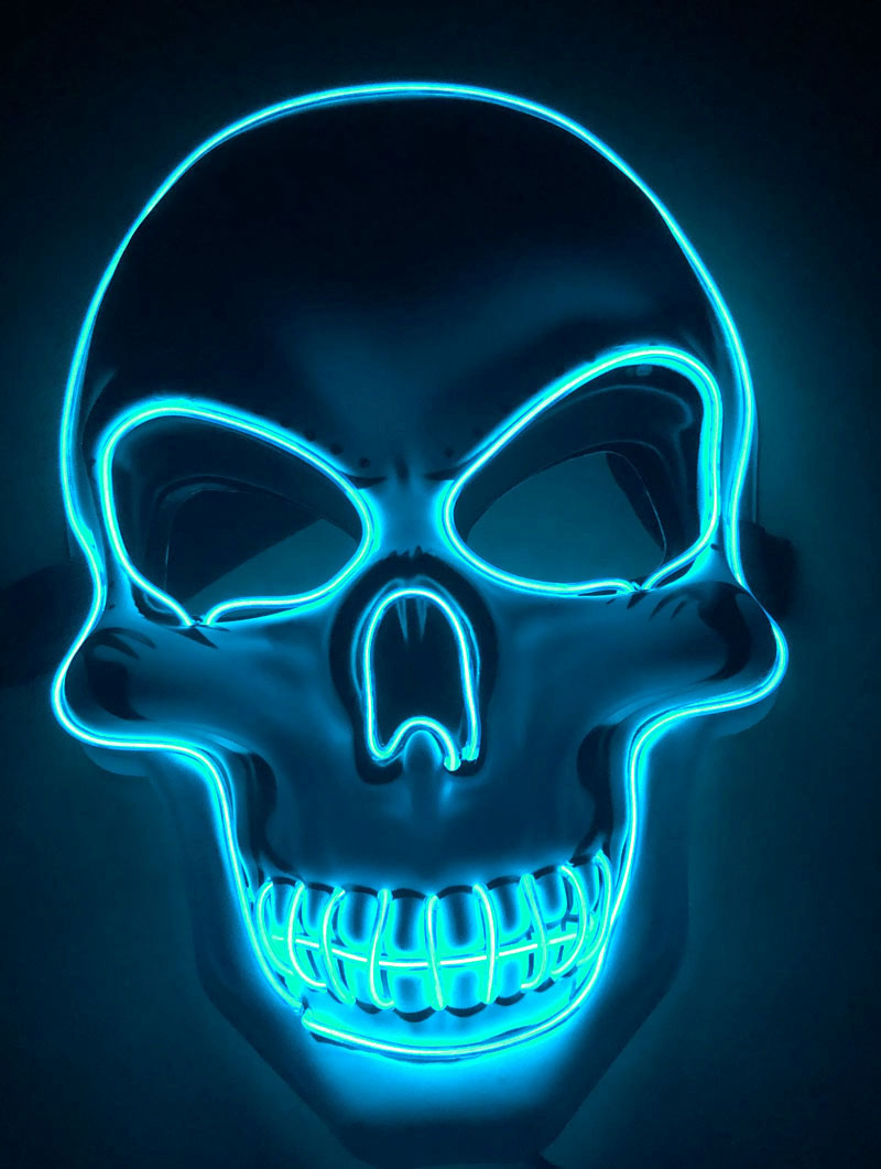 Halloween-Skelettmaske LED Glow Scary Mask