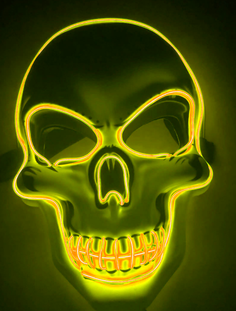 Halloween-Skelettmaske LED Glow Scary Mask