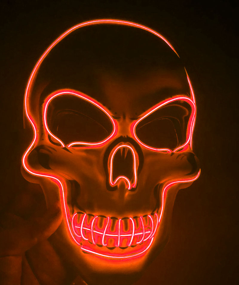 Halloween-Skelettmaske LED Glow Scary Mask