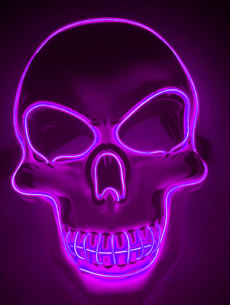 Halloween-Skelettmaske LED Glow Scary Mask