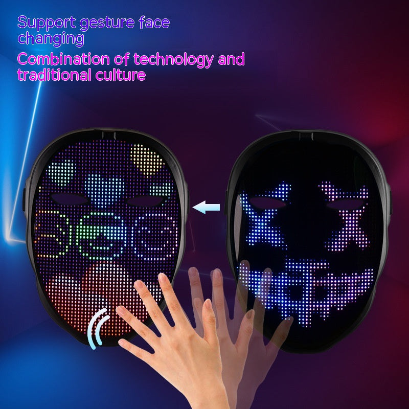 Halloween-Gesichtsmasken Vollfarbige LED Leuchtmaske Gesichtswechselmaske Party Bar Requisiten