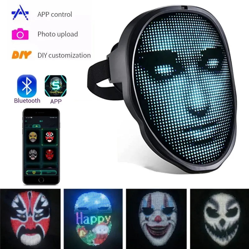 Halloween-Gesichtsmasken Vollfarbige LED Leuchtmaske Gesichtswechselmaske Party Bar Requisiten